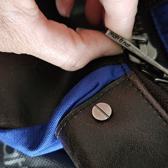 🔥SALE- Matt & Nat Cobalt Blue and Brown Utility Bag - Picture 7 of 16